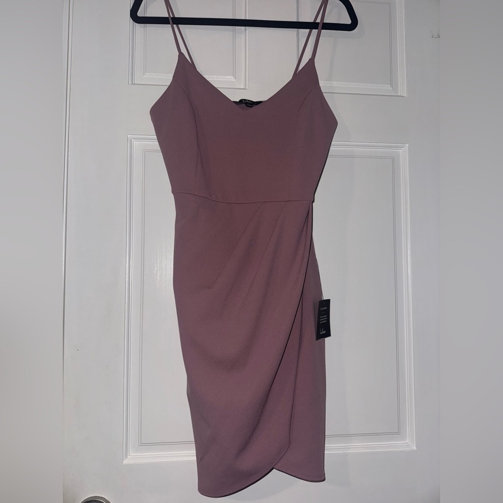 Lulu's Dusty Pink V-Neck Dress
